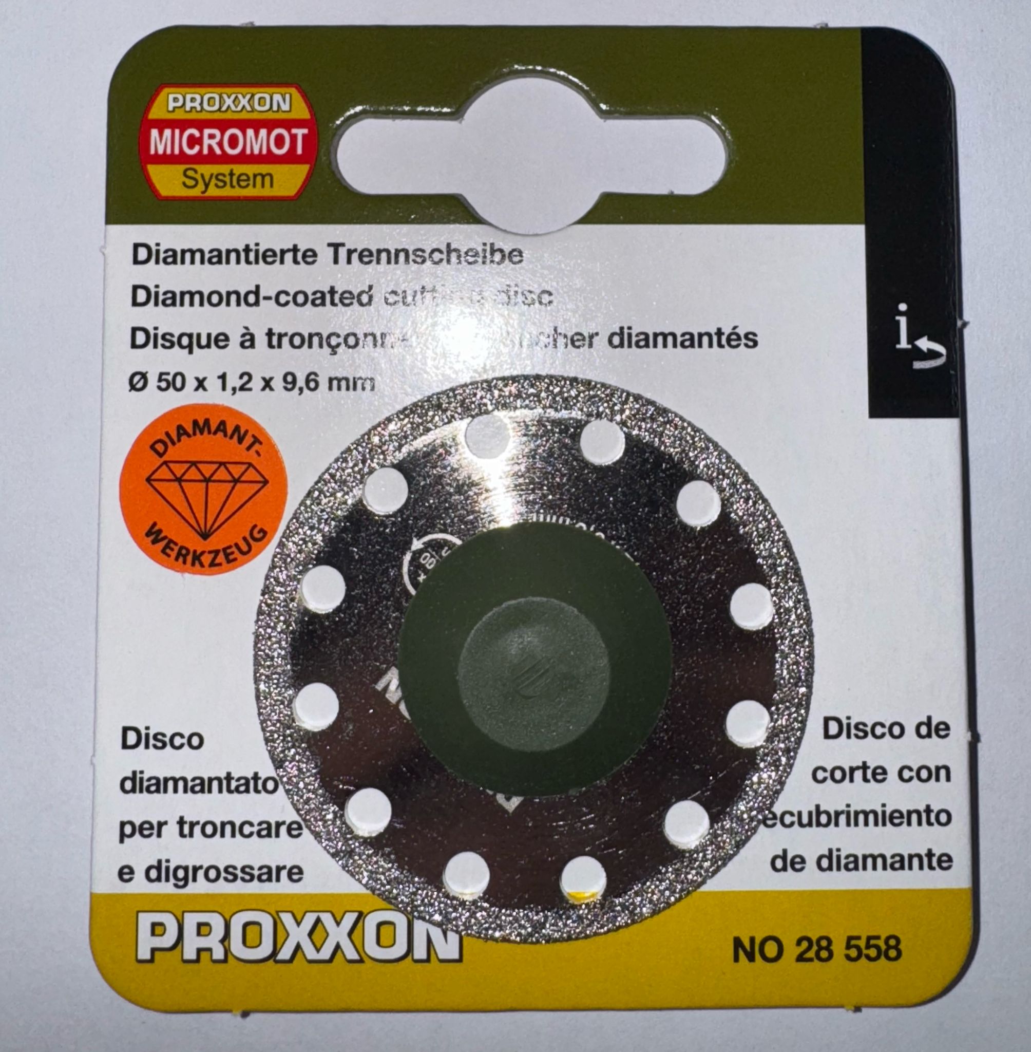 PROXXON Disco diamantato da taglio diam. 50 mm spess. 0,6 mm (28558) |