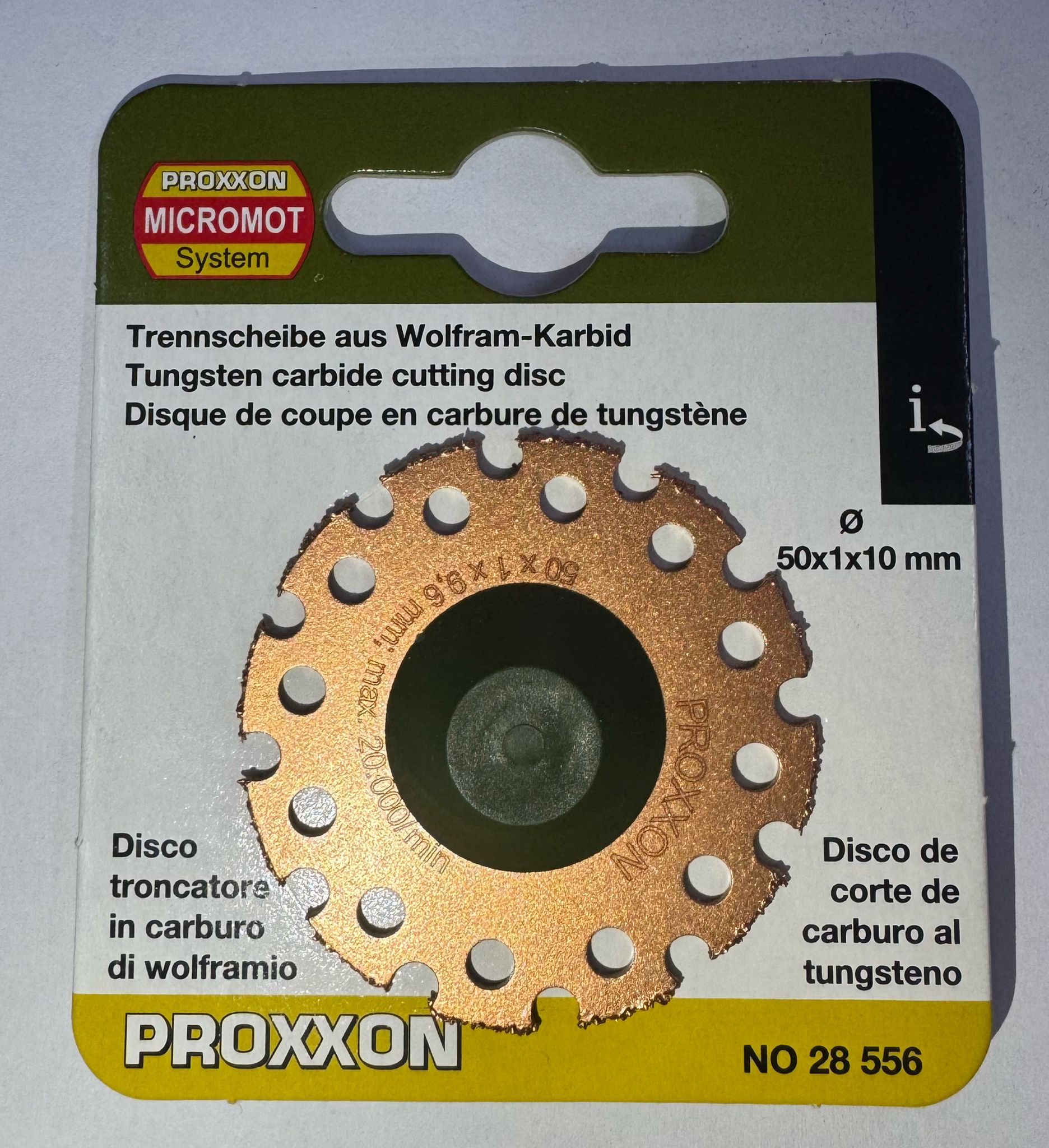 PROXXON disco da taglio in carburo di tungsteno Ø 50mm (28556) | Taglio Preciso di Legno e Malta
