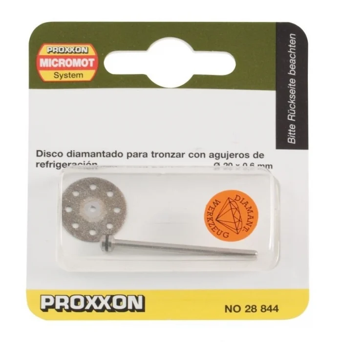 PROXXON Disco diamantato con fori di raffreddamento, Ø20 mm (28844) Taglio e Levigatura Senza Surriscaldamento|