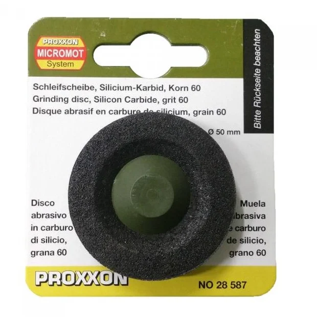 PROXXON Disco al carburo di silicio per LHW Proxxon, Ø50 mm, grana K60 (28587) | Sbavatura, Affilatura e Lucidatura di Materiali Duri