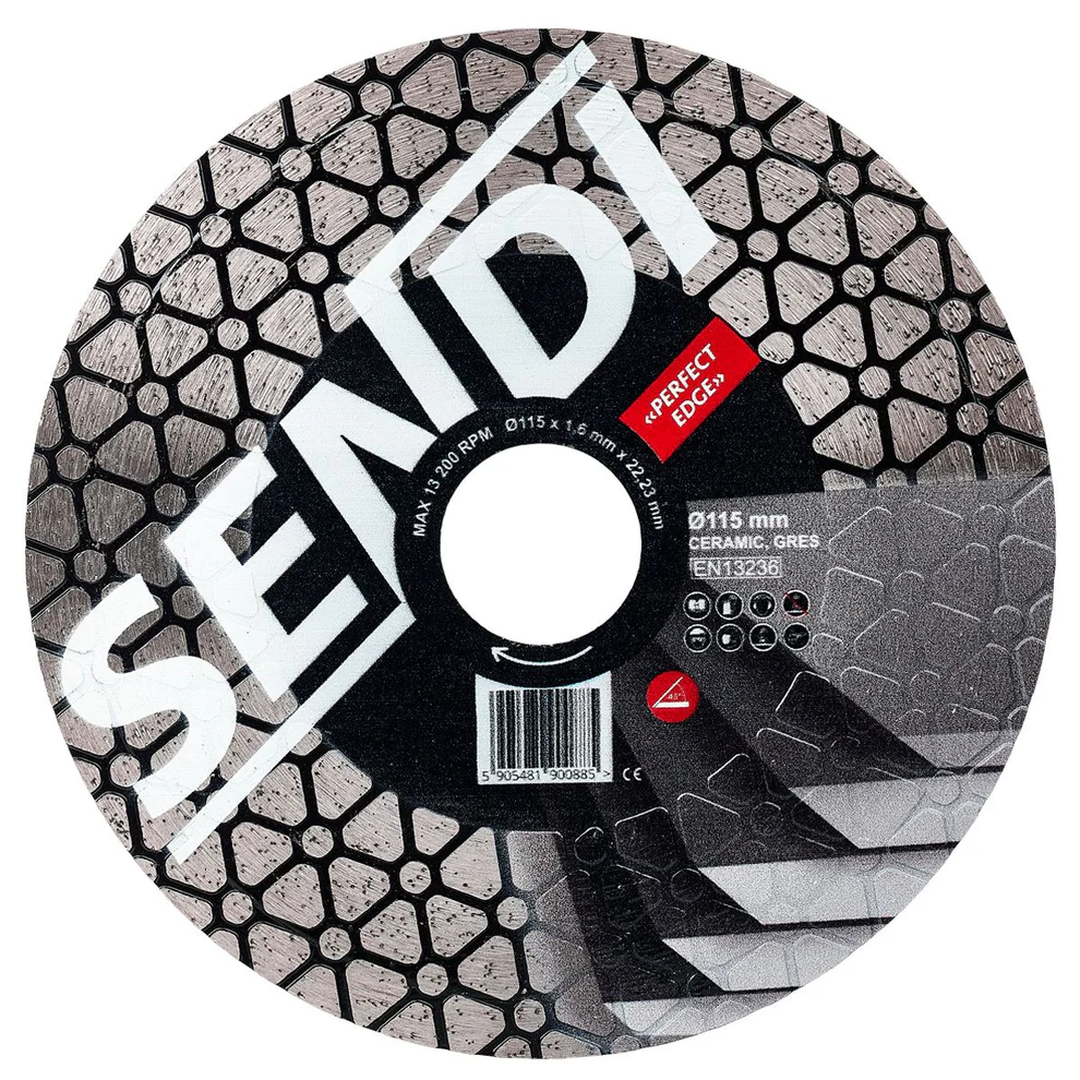SENDI Disco diamantato SENDI PERFECT EDGE Ø115 |  Tagli a 45° e Lucidatura Perfetta