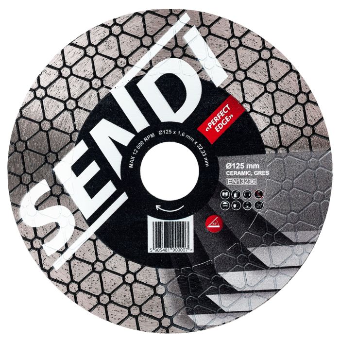 SENDI Disco diamantato PERFECT EDGE Ø125 | Taglio e Smussatura Perfetti per Ceramica e Gres