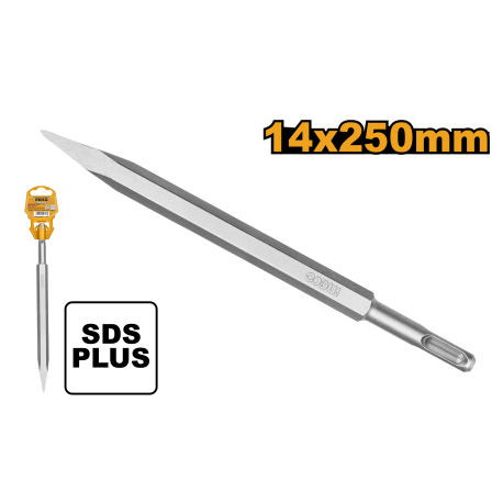 ING-CO Punta sds plus 14x250 a punta (DBC0112501) |Foratura Precisa Calcestruzzo, Muratura, Acciaio, Lunga Durata, Professionale
