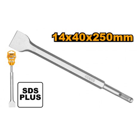 ING-CO Punta sds plus 14x40x250 a taglio (DBC0122502) |Acciaio Cromomolibdeno, Demolizione Calcestruzzo/Laterizi, Finitura Sabbiata, Professionale