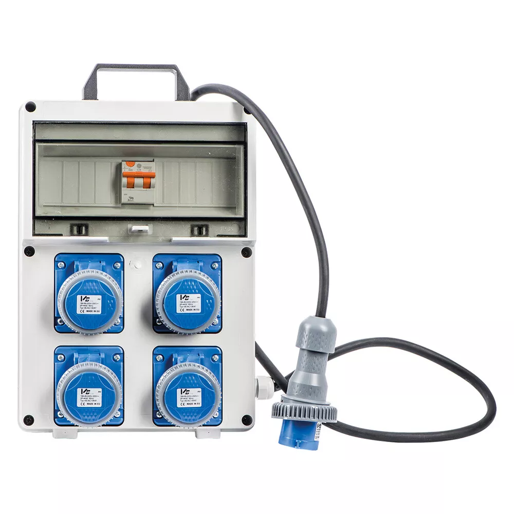 Quadro elettrico potenza max.3 kw VB (VB-PL220/4) | 4 Prese 230V, IP67, Termoplastico, Differenziale, Professionale
