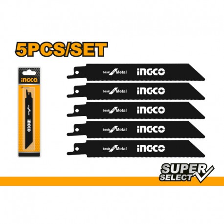ING-CO Set 5 lame ricambio per metallo 18tpi (RSB922EF) |Per seghetto a gattuccio