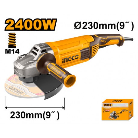 ING-CO Smerigliatrice angolare 230mm 2400w (AG24008E) | nterruttore Sicurezza, Taglio e Smerigliatura Professionale