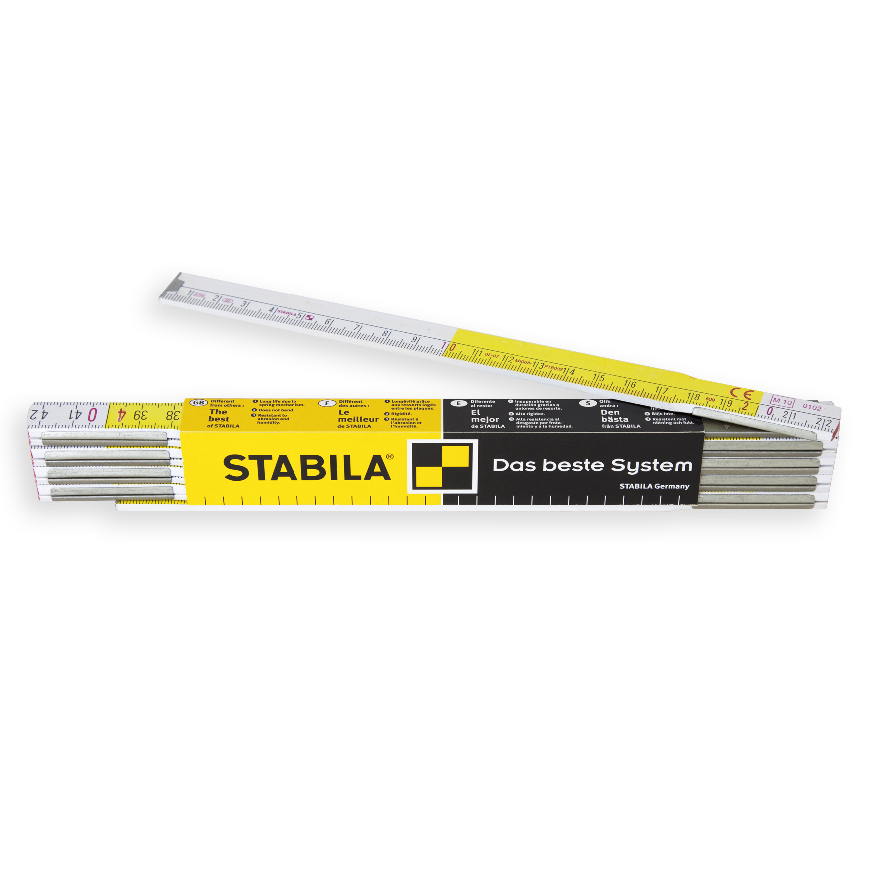 STABILA Doppiometro Doppiometro in legno naturale 2mt | Doppia Millimetratura, Molle Angolari, Misurazioni Precise