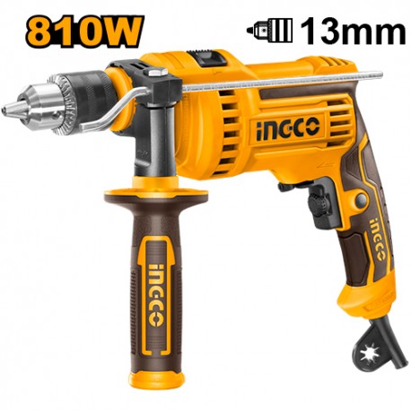 ING-CO Trapano a percussione 810w (ID8108)| Velocità Variabile, Reversibile, Funzione Martello, Foratura Professionale
