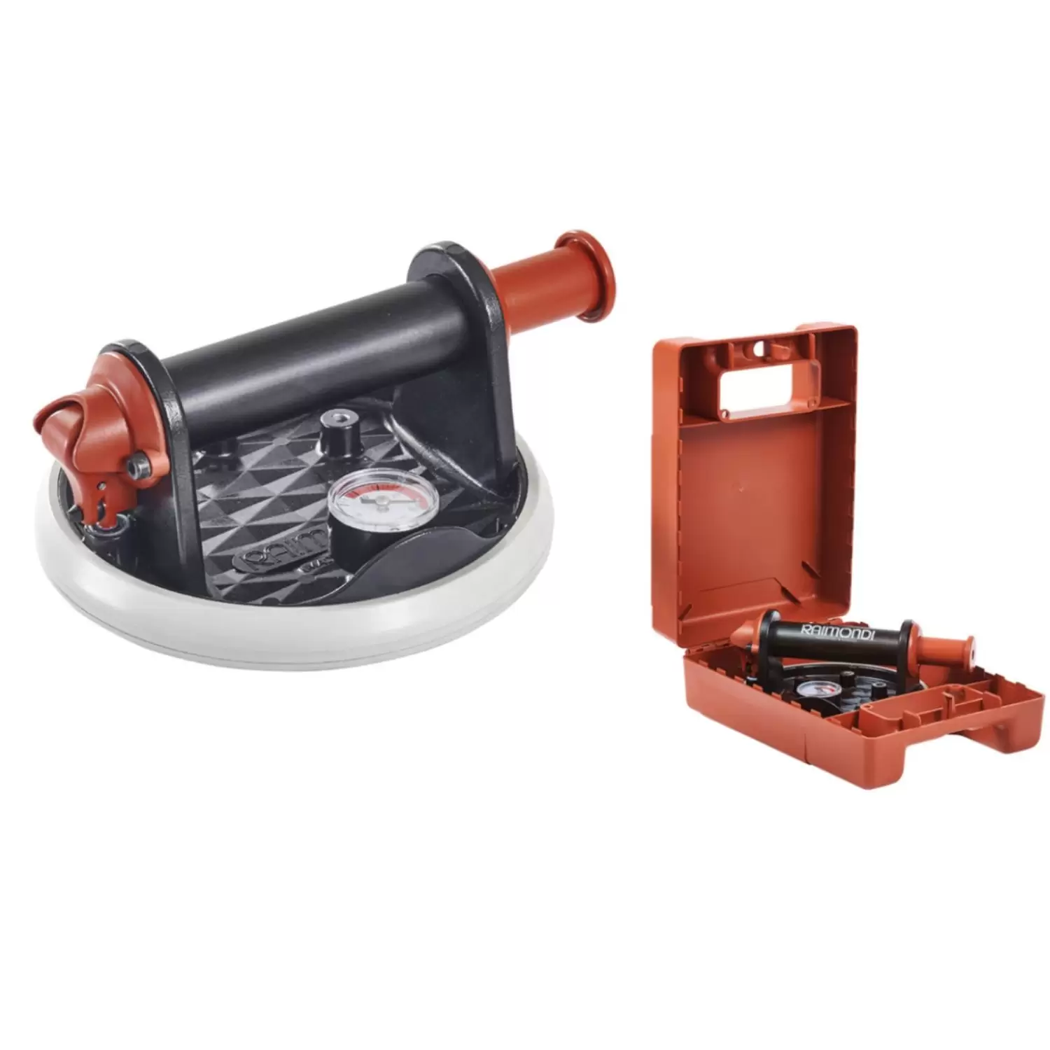 RAIMONDI Ventosa vacuum a pompa con valigia  RV175 MKII (185WA02VRVV)| 130 Kg, Vuotometro, Valigetta, per Piastrelle e Lastre Ceramiche