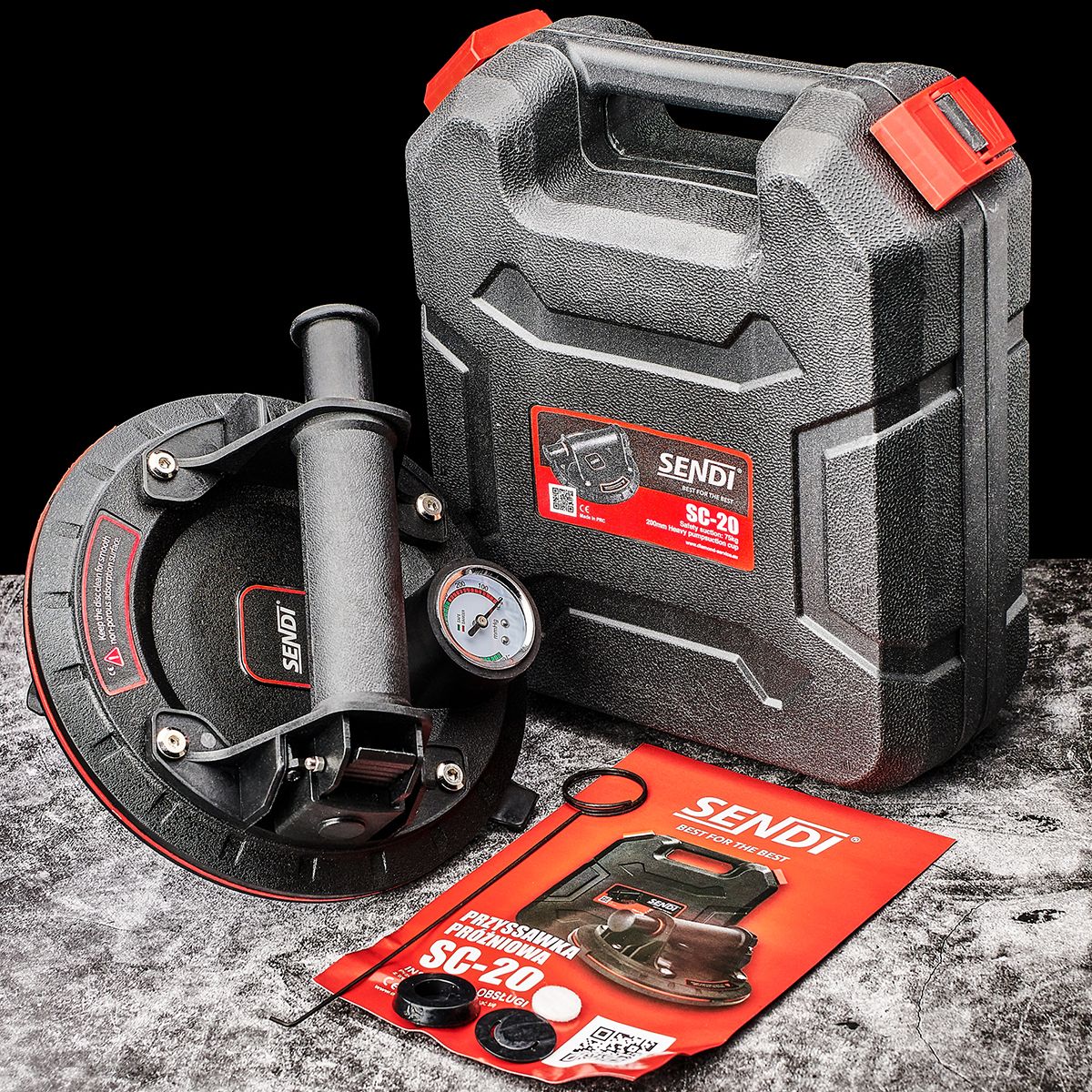 SENDI Ventosa a vuoto SENDI SC-20 Con manometro | Solleva carichi pesanti in sicurezza - immagine 6