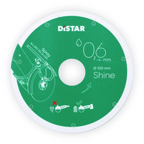 DISTAR Disco Shine da taglio diamantato 1A1R 101,6x0,6x5x22,23 |Il Disco Diamantato per Gres Porcellanato che Elimina la Scheggiatura