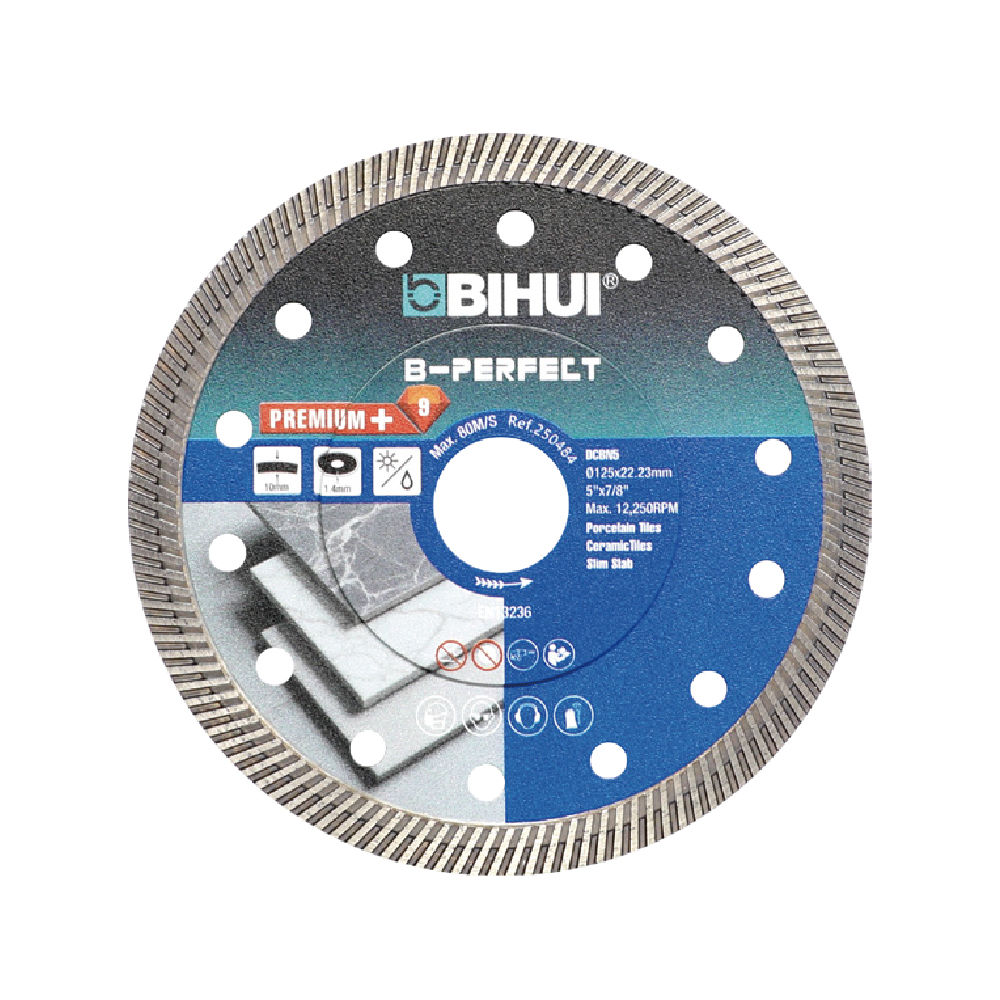 BIHUI Disco da taglio B-PERFECT 115X22,23 (DCBN115) |Taglio Ultra-Sottile per Porcellana e Ceramica